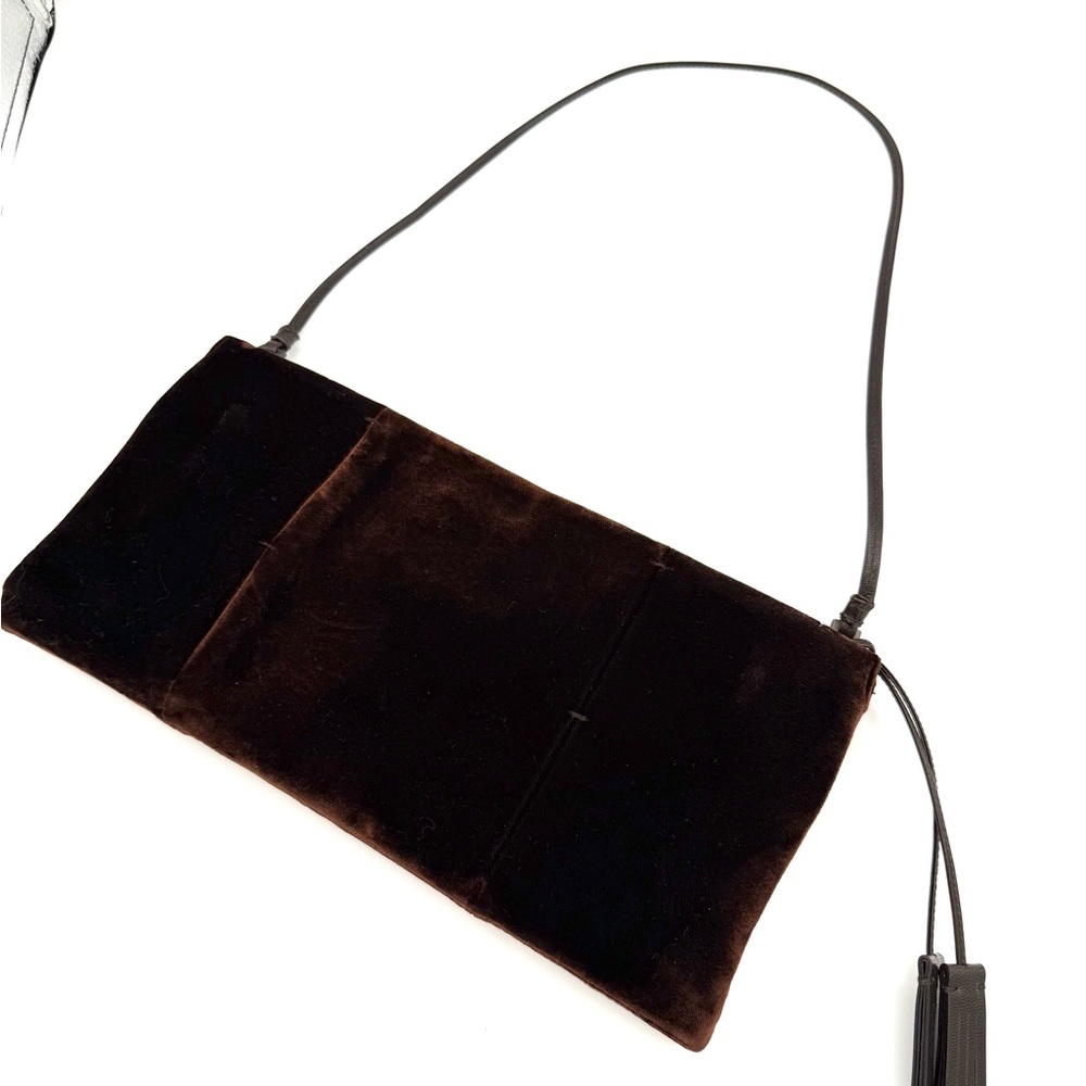 Yves Saint Laurent Velvet Brown Shoulder Bag - Picture 1 of 12